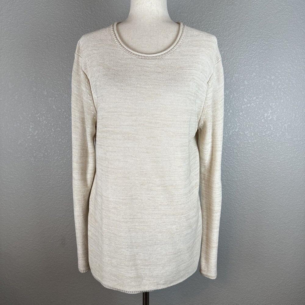 Scotch & Soda Amsterdam Couture Womens Sweater Size M Medium Ivory Cotton Linen